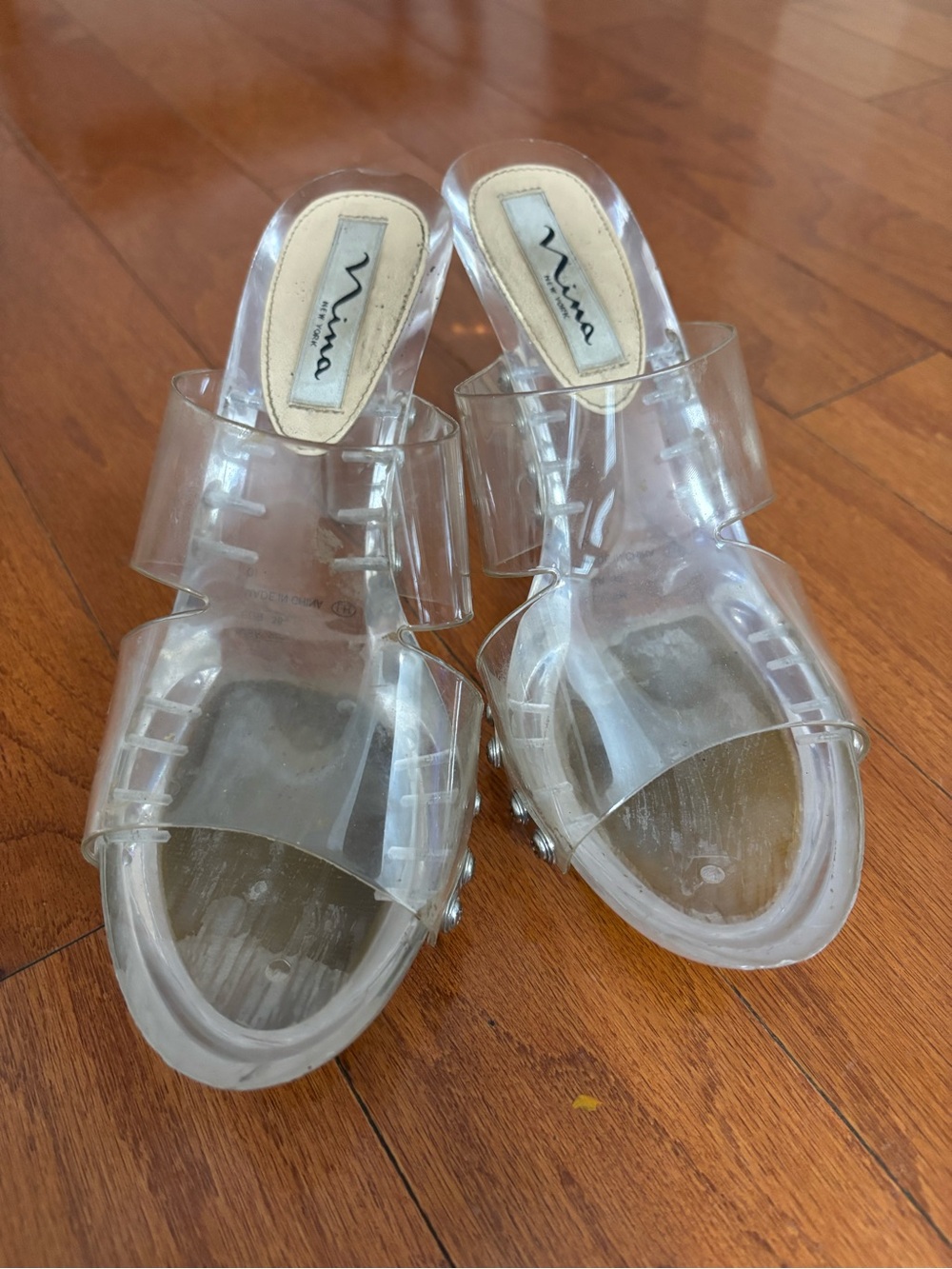 Nina Clear PVC Slide Mules - Transparent